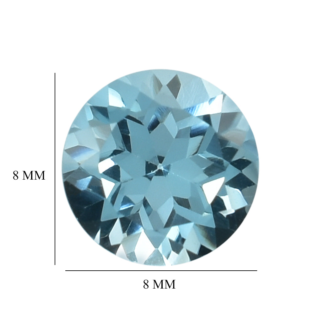 SKY BLUE TOPAZ CUT ROUND (TOP/CELAN) 8X8MM 2.3 Cts.