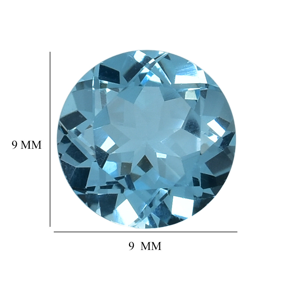 SKY BLUE TOPAZ CUT ROUND (TOP/CELAN) 9X9MM 3.4 Cts.
