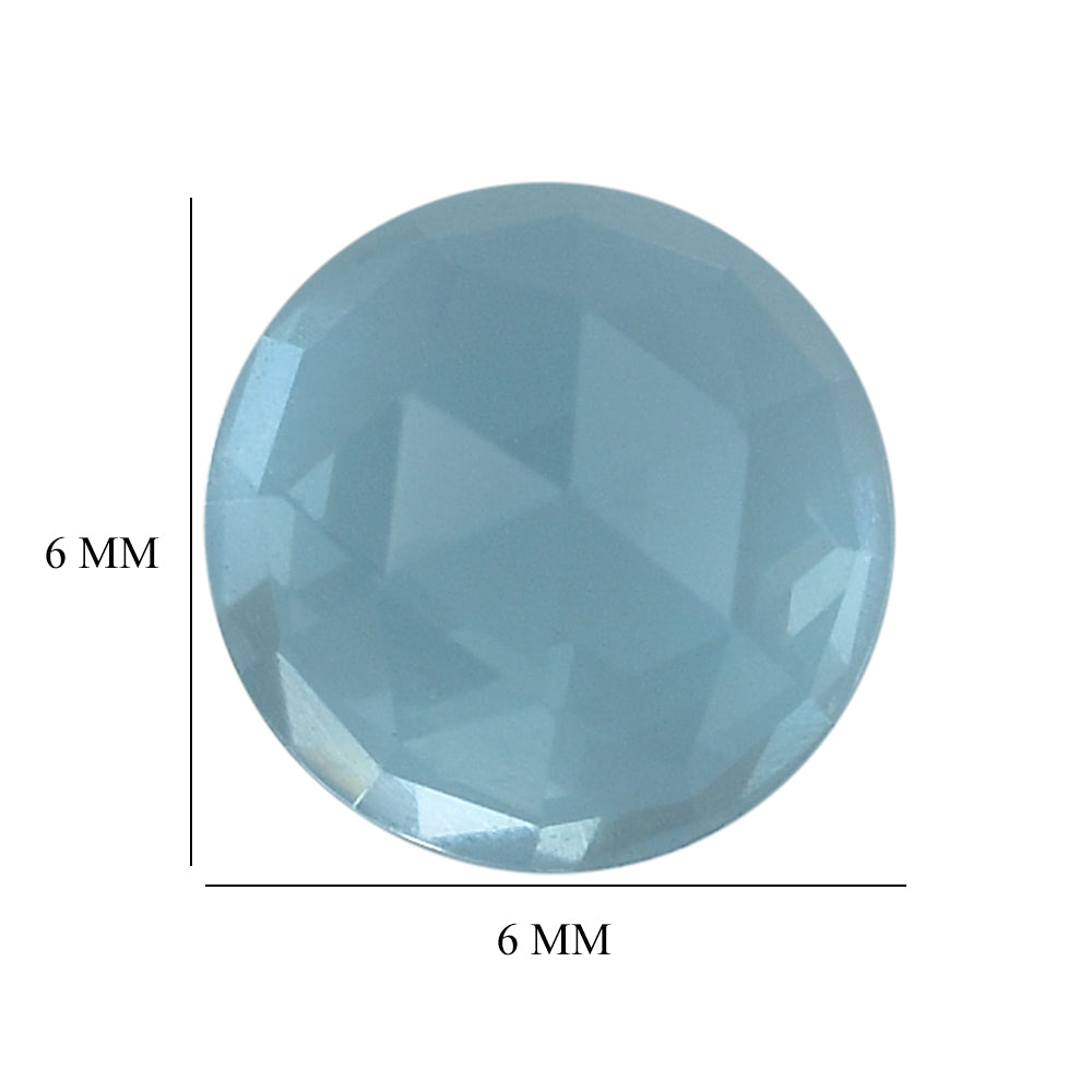 SKY BLUE TOPAZ ROSE CUT ROUND CAB (NORMAL/CELAN) 6X6MM 1.15 Cts.
