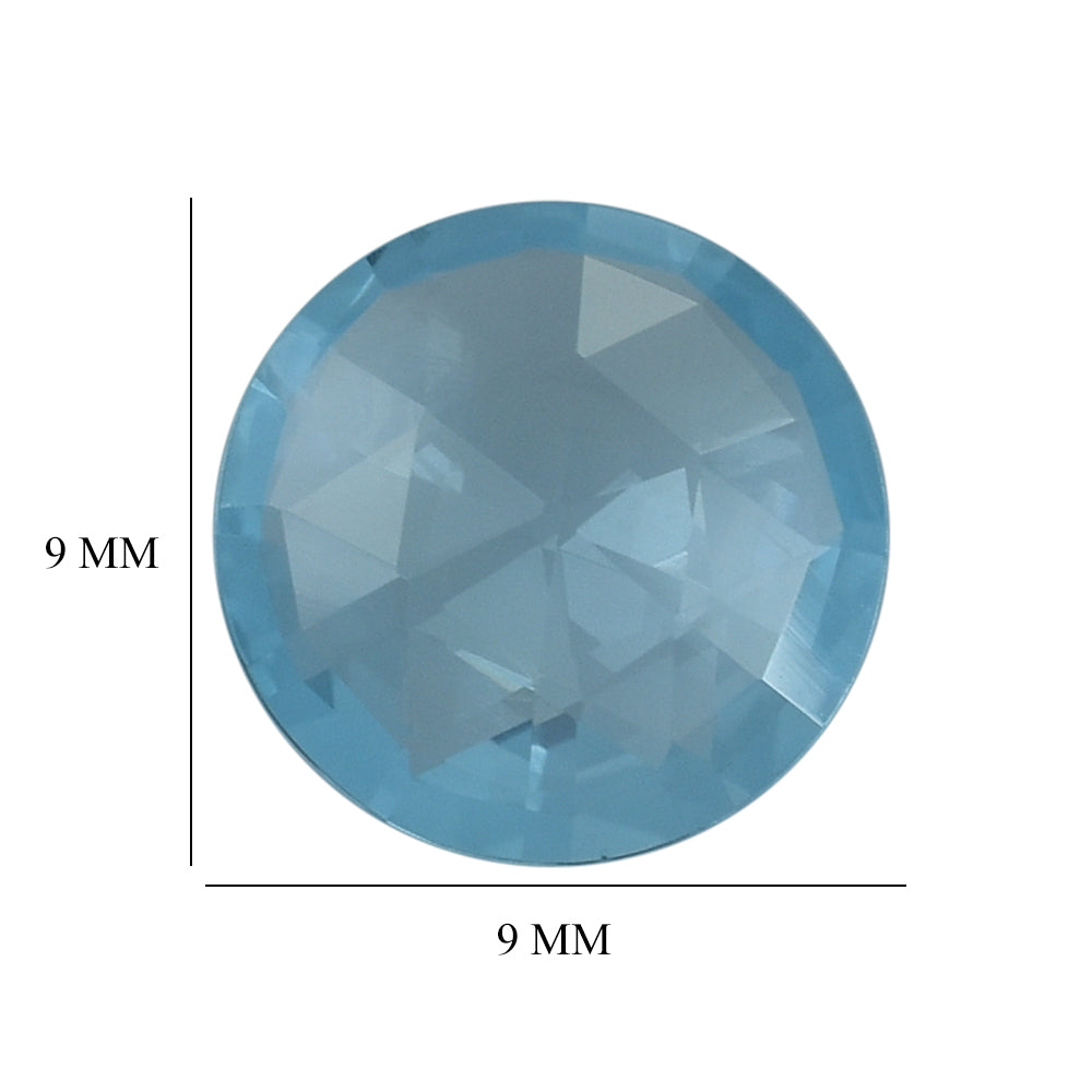SKY BLUE TOPAZ ROSE CUT BRIOLETTE ROUND (NORMAL/CELAN) 9X9MM 1.95 Cts.