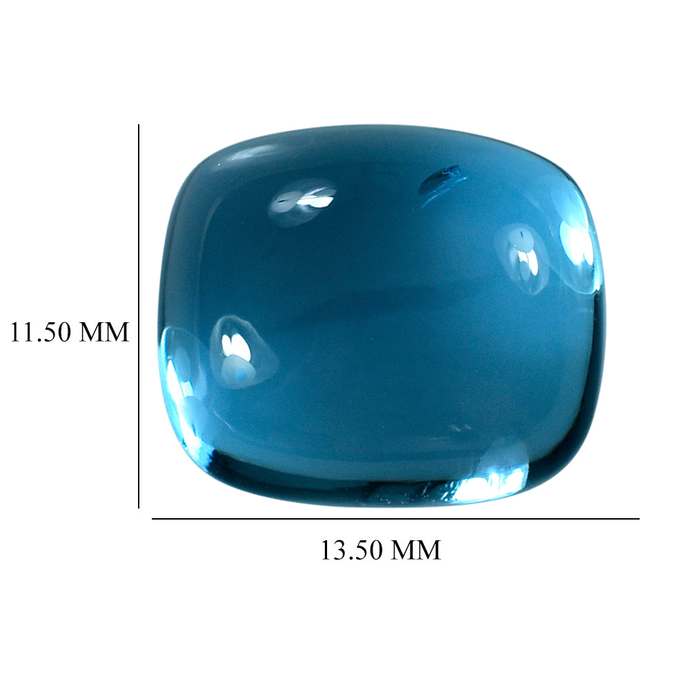 SKY BLUE TOPAZ CUSHION CAB 13.50X11.50MM 13.35 Cts.