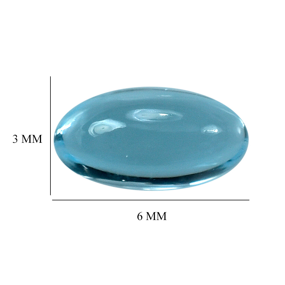 SKY BLUE TOPAZ OVAL CAB 6X3MM 0.73 Cts.