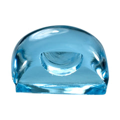 SKY BLUE TOPAZ CUSHION CAB FOR RING WITH SIDE CARVING 13X11.50MM 12.46 Cts.