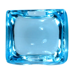 SKY BLUE TOPAZ CUSHION CAB FOR RING WITH SIDE CARVING 13X11.50MM 12.46 Cts.