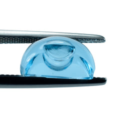 SKY BLUE TOPAZ CUSHION CAB FOR RING WITH SIDE CARVING 13X11.50MM 12.46 Cts.