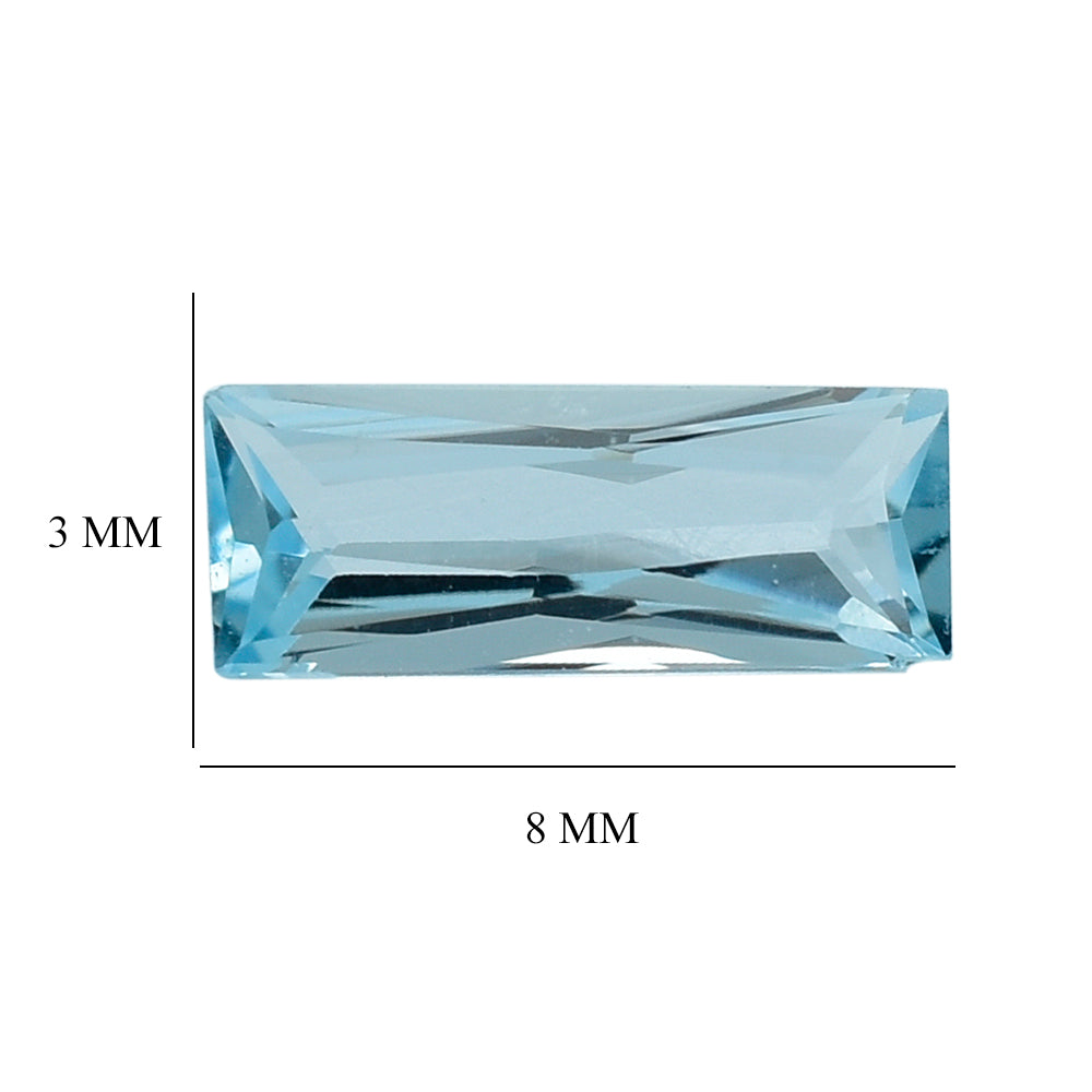SKY BLUE TOPAZ PRINCESS CUT BAGUETTE 8X3MM 0.57 Cts.