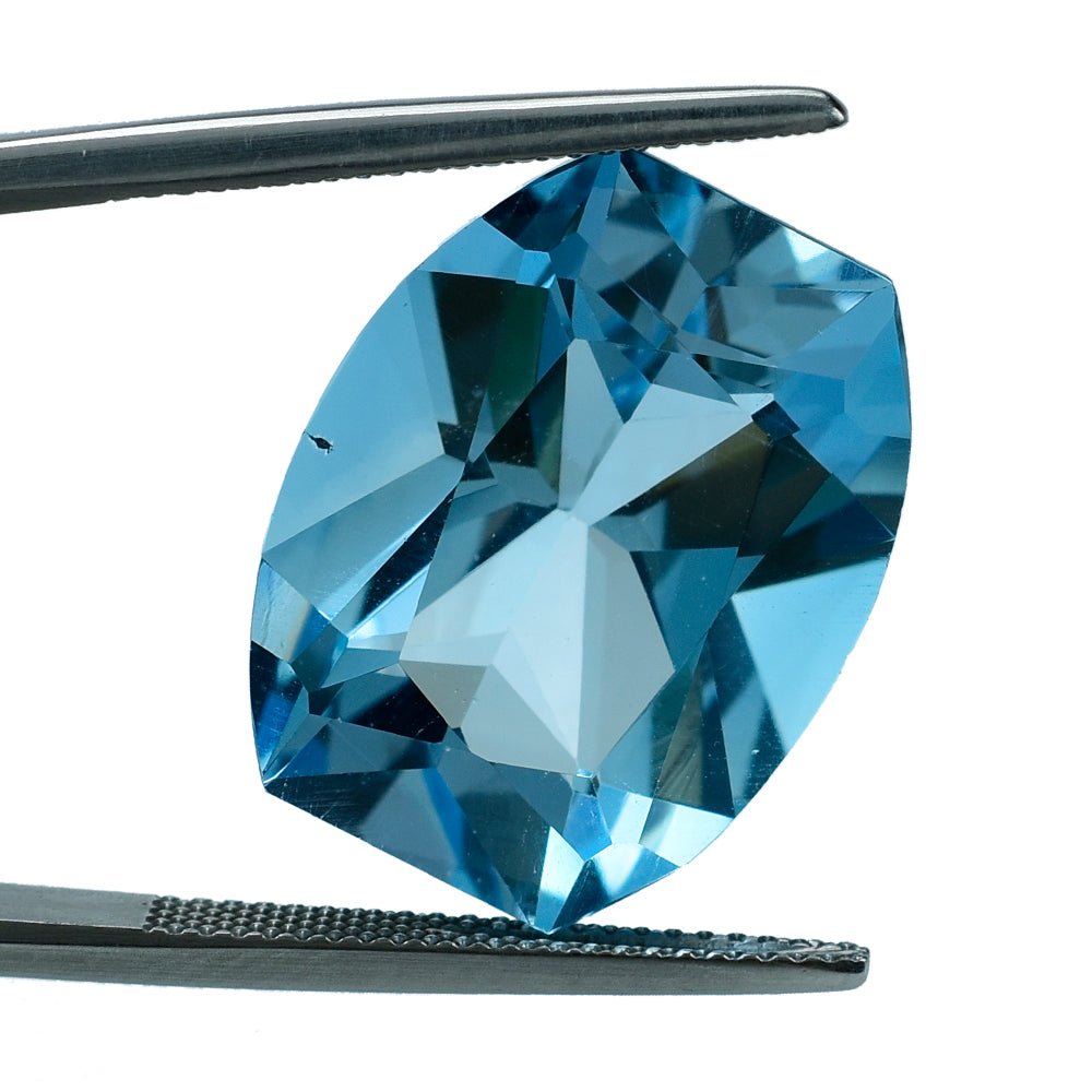 SKY BLUE TOPAZ FANCY CUT CUSHION 20X16MM 24.77 Cts.