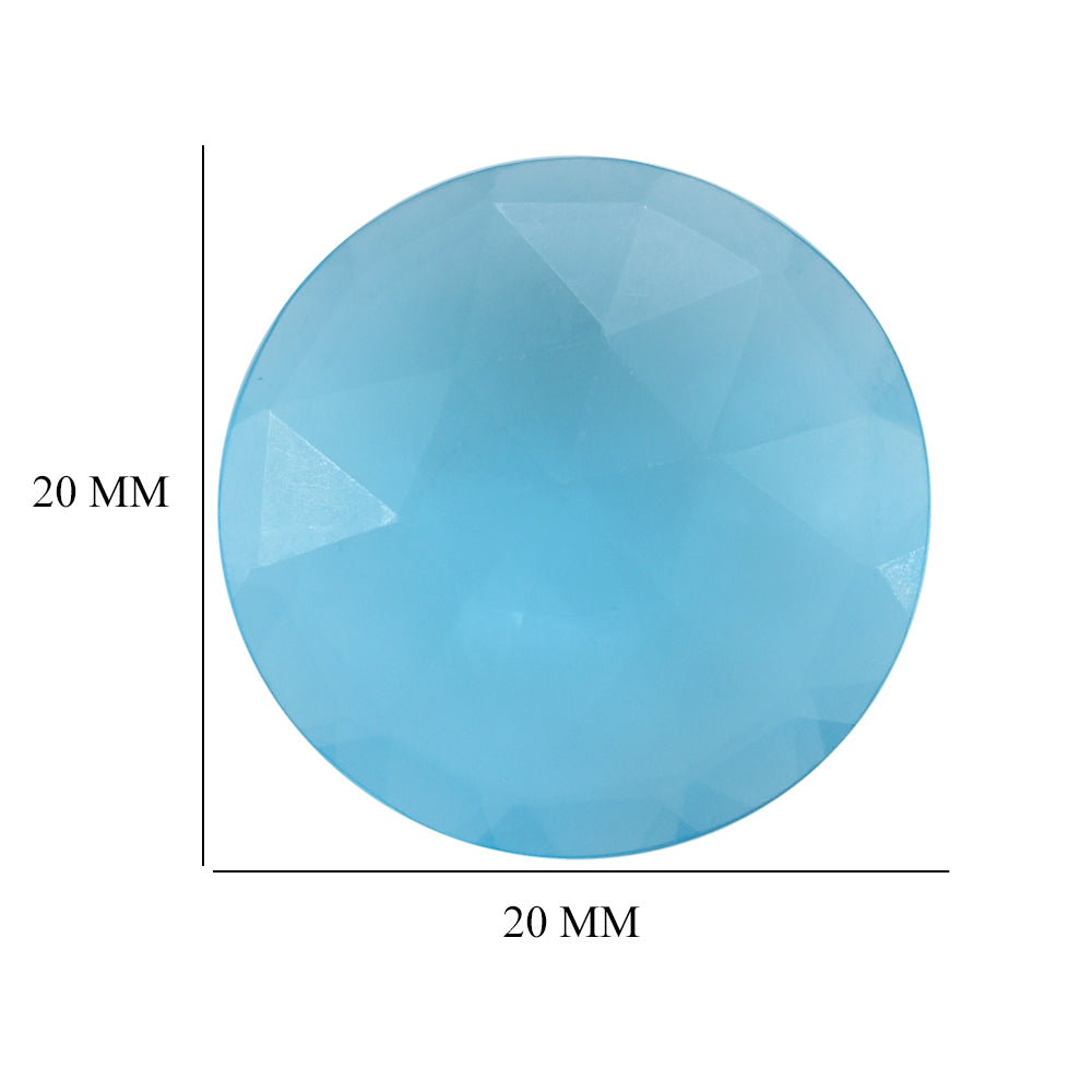 SKY BLUE TOPAZ ROSE CUT BRIOLETTE ROUNDISH 20MM 11.88 Cts.