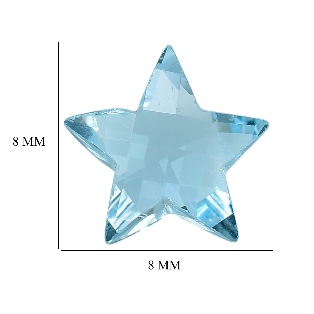SKY BLUE TOPAZ BRIOLETTE STAR 8MM 1.56 Cts.