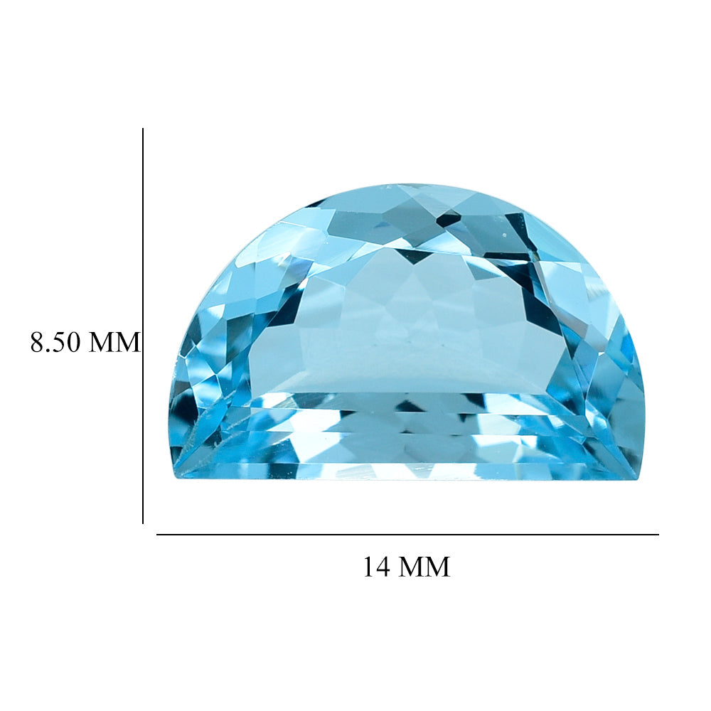 SKY BLUE TOPAZ HALF MOON CUT 14X8.50MM 7.40 Cts.