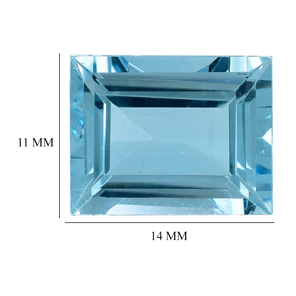 SKY BLUE TOPAZ CUT BAGUETTE 14X11MM 9.92 Cts.