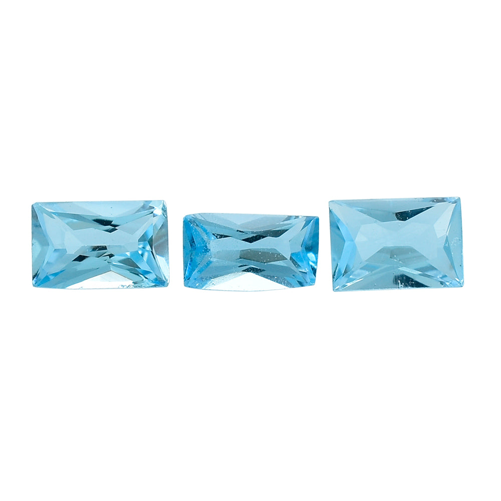 SKY BLUE TOPAZ PRINCESS CUT BAGUETTE FREE SIZE 0.19 Cts.