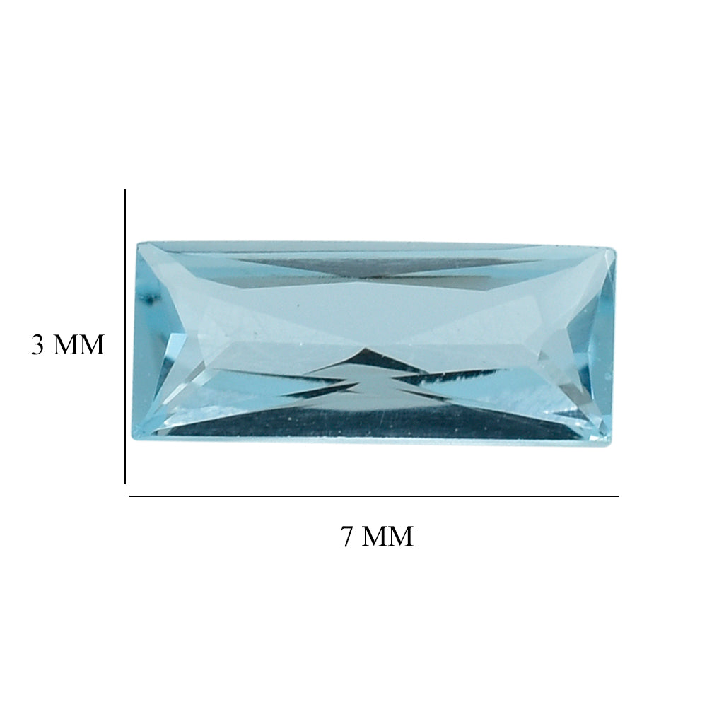 SKY BLUE TOPAZ PRINCESS CUT BAGUETTE 7X3MM 0.38 Cts.