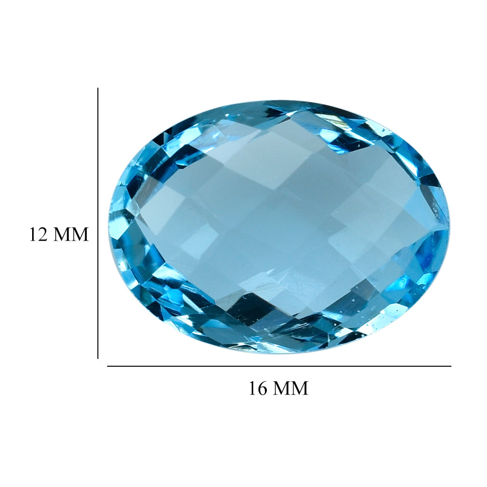 SKY BLUE TOPAZ BRIOLETTE OVAL 16X12MM 10.08 Cts.