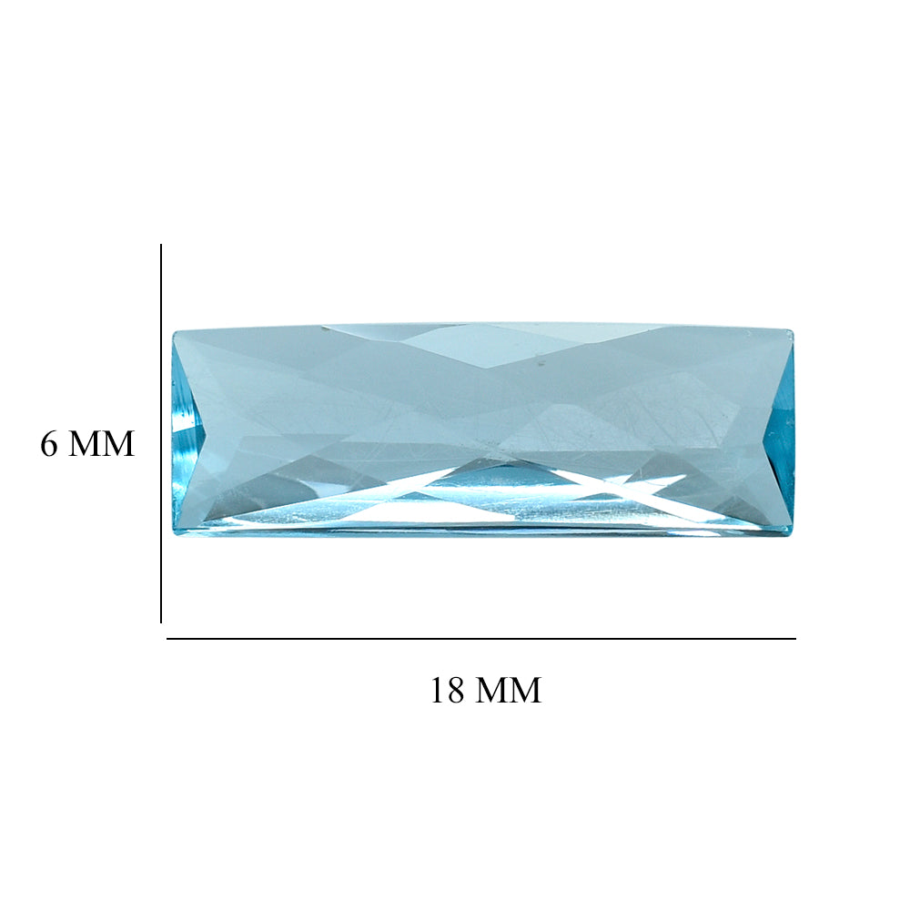 SKY BLUE TOPAZ CHECKER CUT BAGUETTES 18X6MM 4.56 Cts.