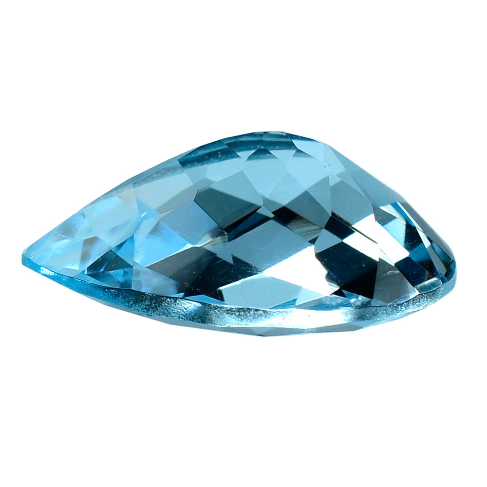 SKY BLUE TOPAZ CHECKER CUT PEAR 14X10MM 5.86 Cts.