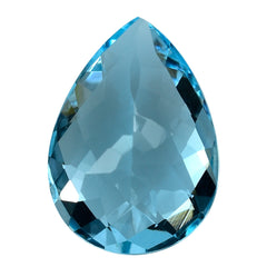 SKY BLUE TOPAZ CHECKER CUT PEAR 14X10MM 5.86 Cts.