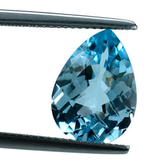 SKY BLUE TOPAZ CHECKER CUT PEAR 14X10MM 5.86 Cts.