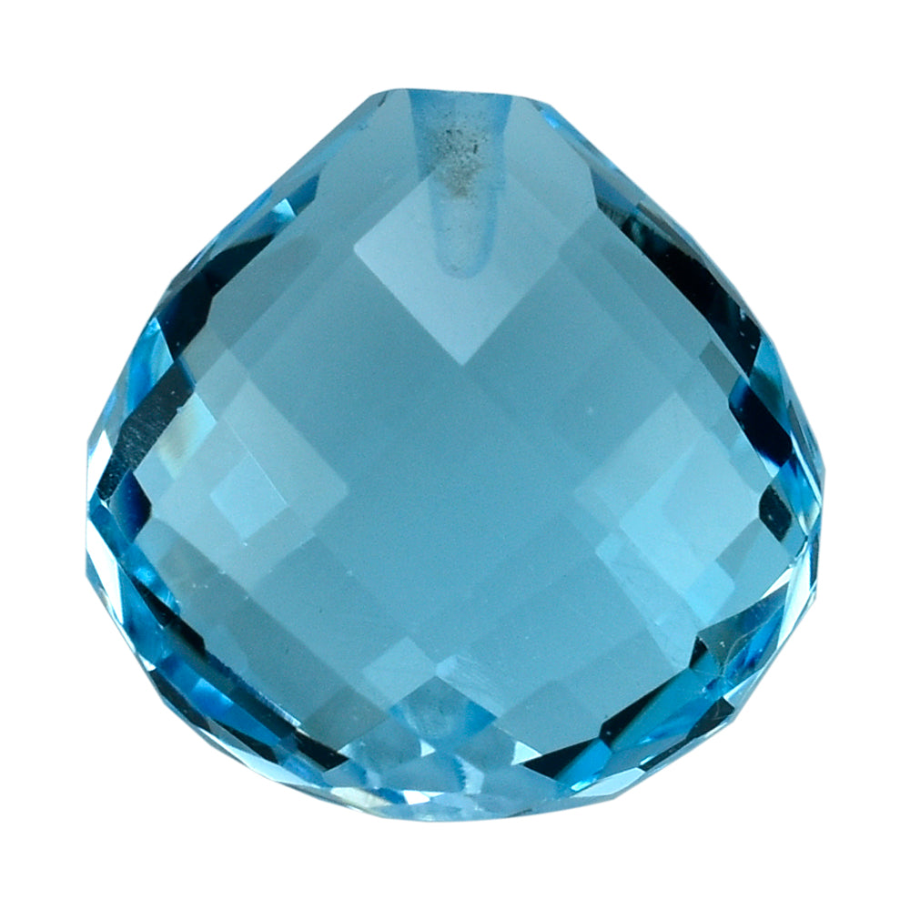 SKY BLUE TOPAZ BRIOLETTE HEART (HALF DRILL) 12MM 8.23 Cts.