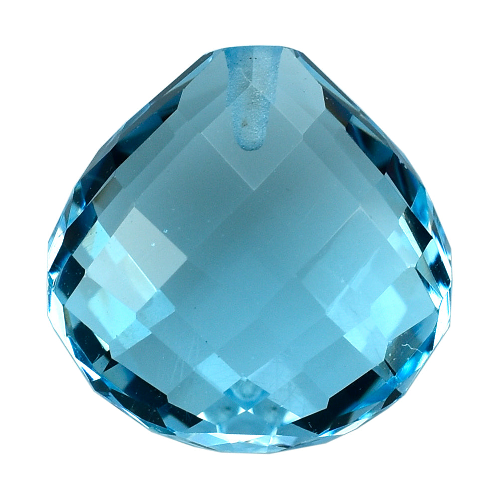 SKY BLUE TOPAZ BRIOLETTE HEART (HALF DRILL) 12MM 8.23 Cts.