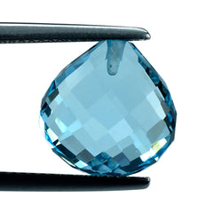 SKY BLUE TOPAZ BRIOLETTE HEART (HALF DRILL) 12MM 8.23 Cts.