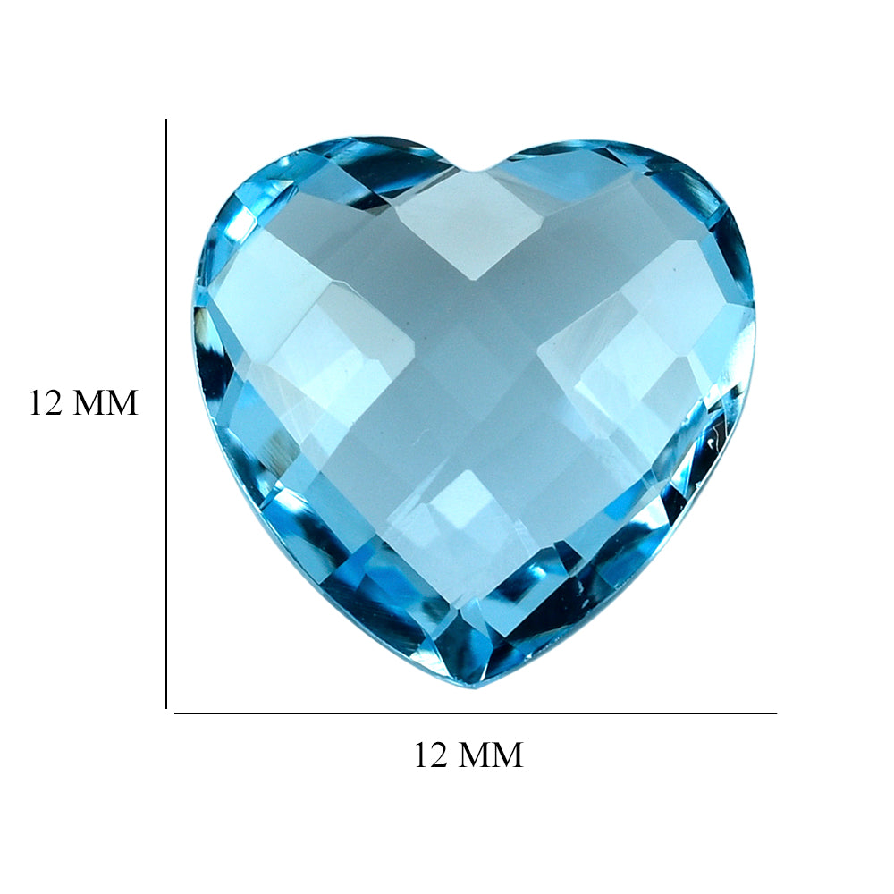SKY BLUE TOPAZ BRIOLETTE HEART 12MM 6.23 Cts.