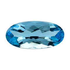 SKY BLUE TOPAZ CHECKER CUT OVAL 21X10MM 11.75 Cts.
