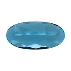 SKY BLUE TOPAZ CHECKER CUT OVAL 21X10MM 11.75 Cts.