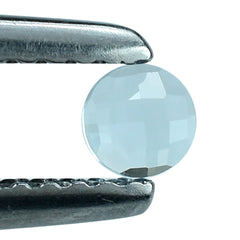 SKY BLUE TOPAZ CHECKER ROUND CAB 3.30MM 0.19 Cts.