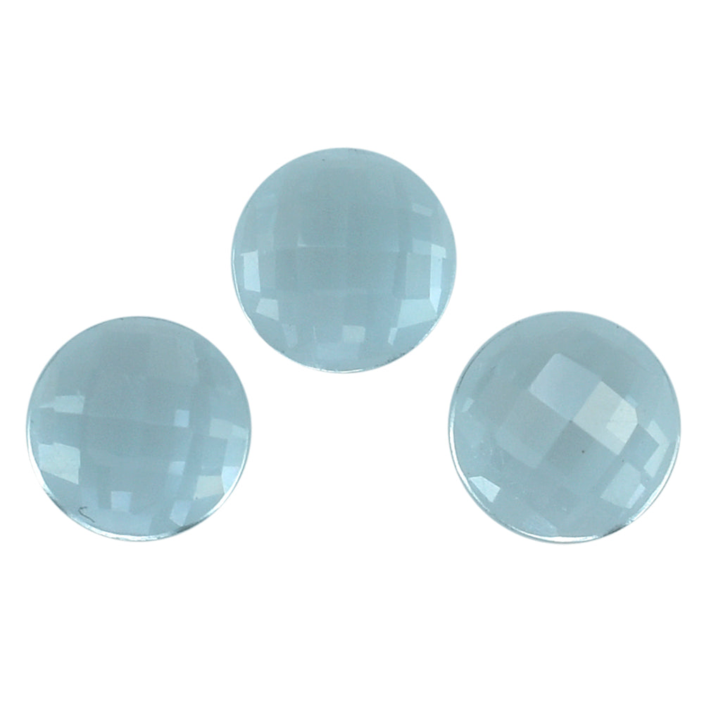 SKY BLUE TOPAZ CHECKER ROUND CAB 3.30MM 0.19 Cts.