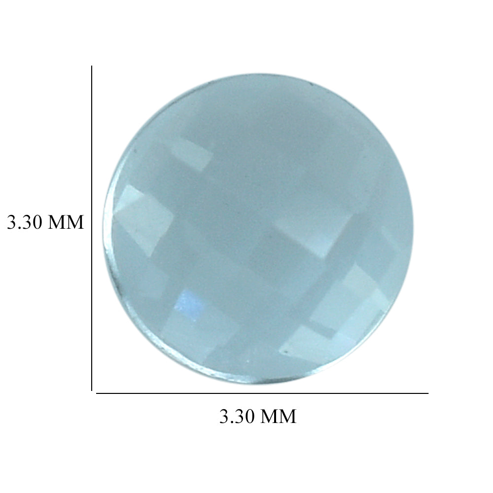 SKY BLUE TOPAZ CHECKER ROUND CAB 3.30MM 0.19 Cts.