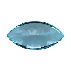 SKY BLUE TOPAZ BUFFTOP CONCAVE BACK MARQUISE 18X9MM 7.01 Cts.