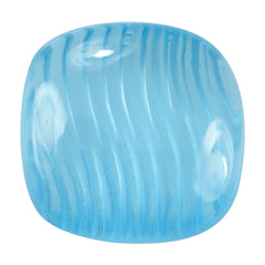 SKY BLUE TOPAZ LENTIL CUSHION WITH ONE SIDE CARVING 12MM 7.42 Cts.