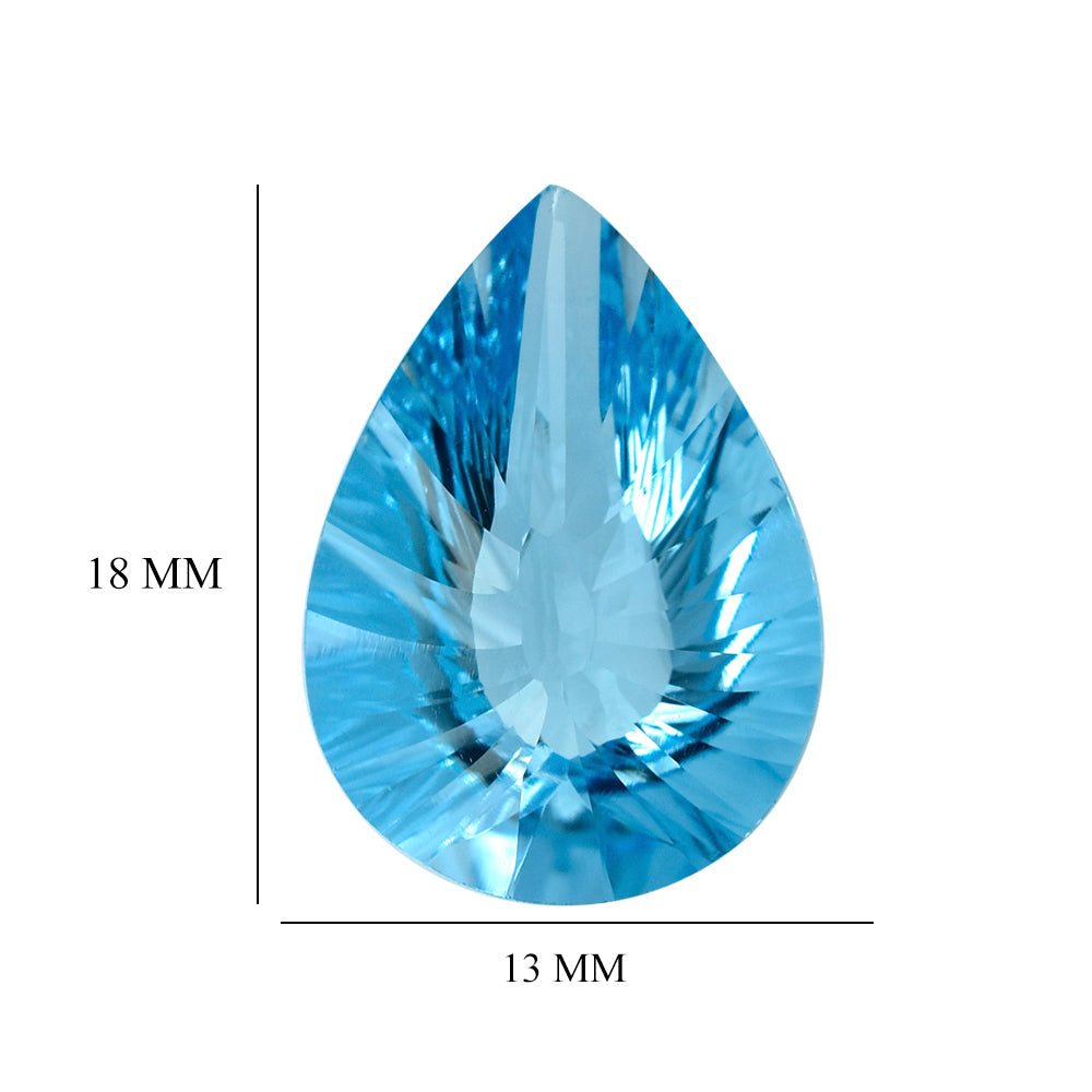 SKY BLUE TOPAZ CONCAVE BRIOLETTE PEAR (DES#14) 18X13MM 10.13 Cts.