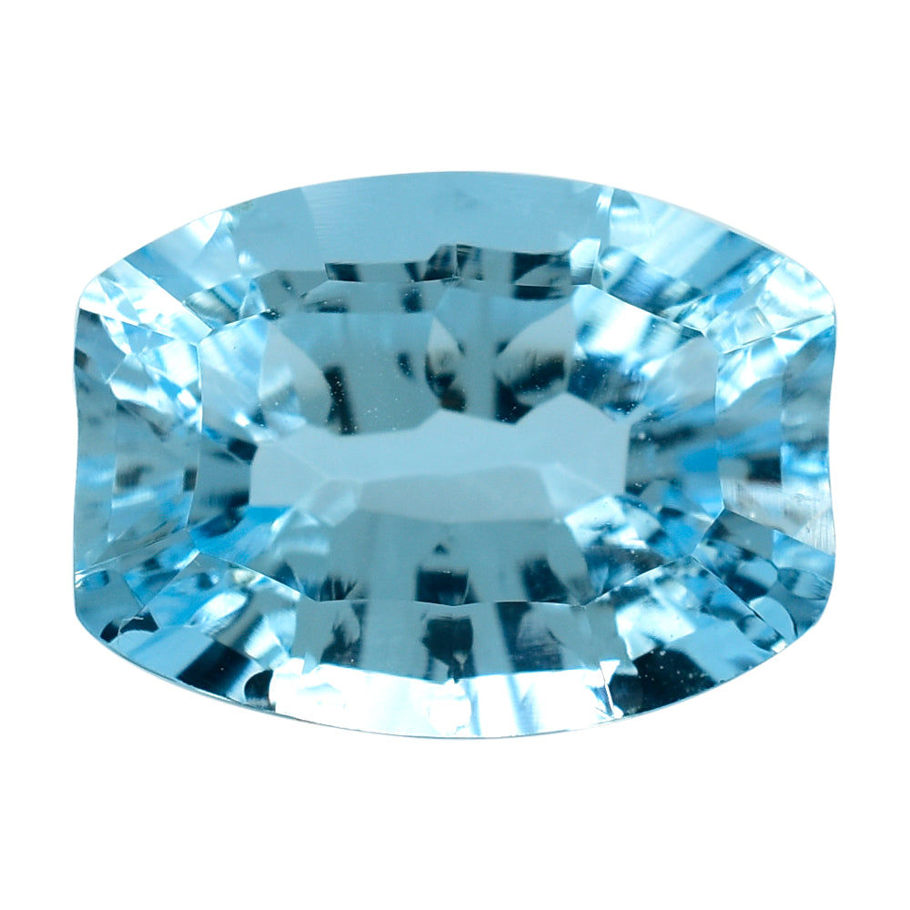 SKY BLUE TOPAZ CONCAVE WIDE BARREL (DES#107) 10X7.50MM 3.15 Cts.