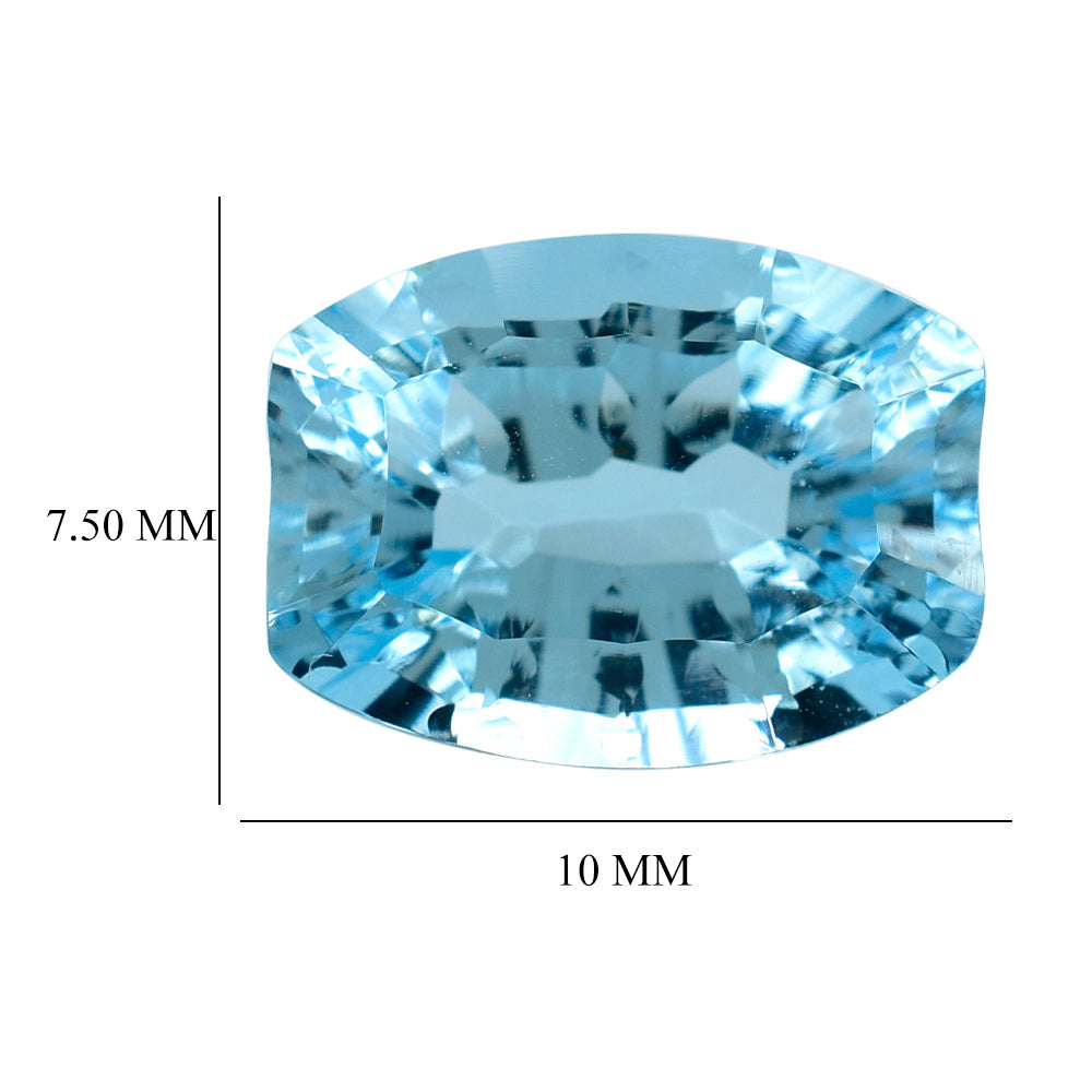 SKY BLUE TOPAZ CONCAVE WIDE BARREL (DES#107) 10X7.50MM 3.15 Cts.
