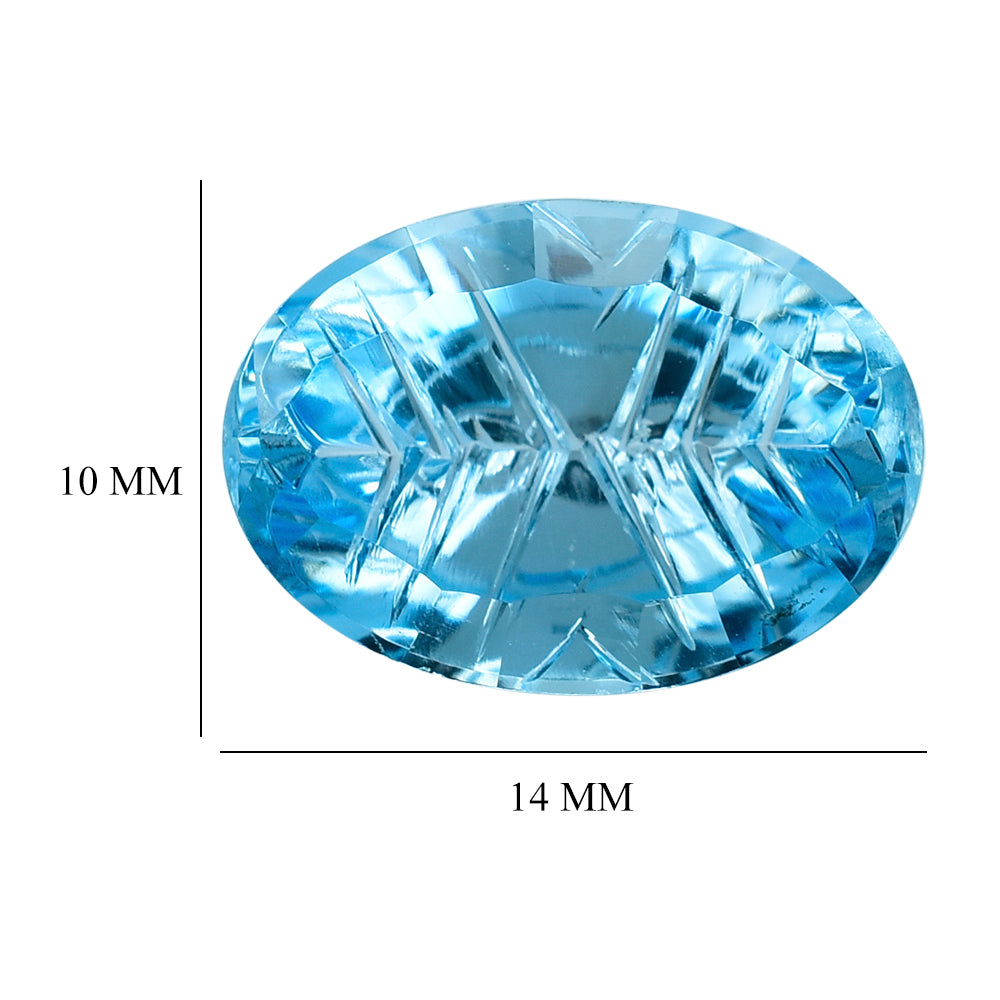 SKY BLUE TOPAZ CONCAVE MARQUISE TOP OVAL (DES#103) 14X10MM 6.74 Cts.