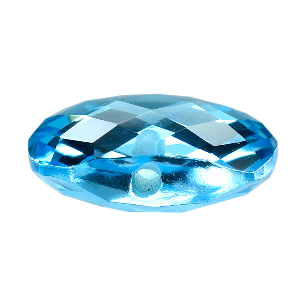 SKY BLUE TOPAZ BRIOLETTE CUSHION (HALF DRILL) 13MM 9.23 Cts.