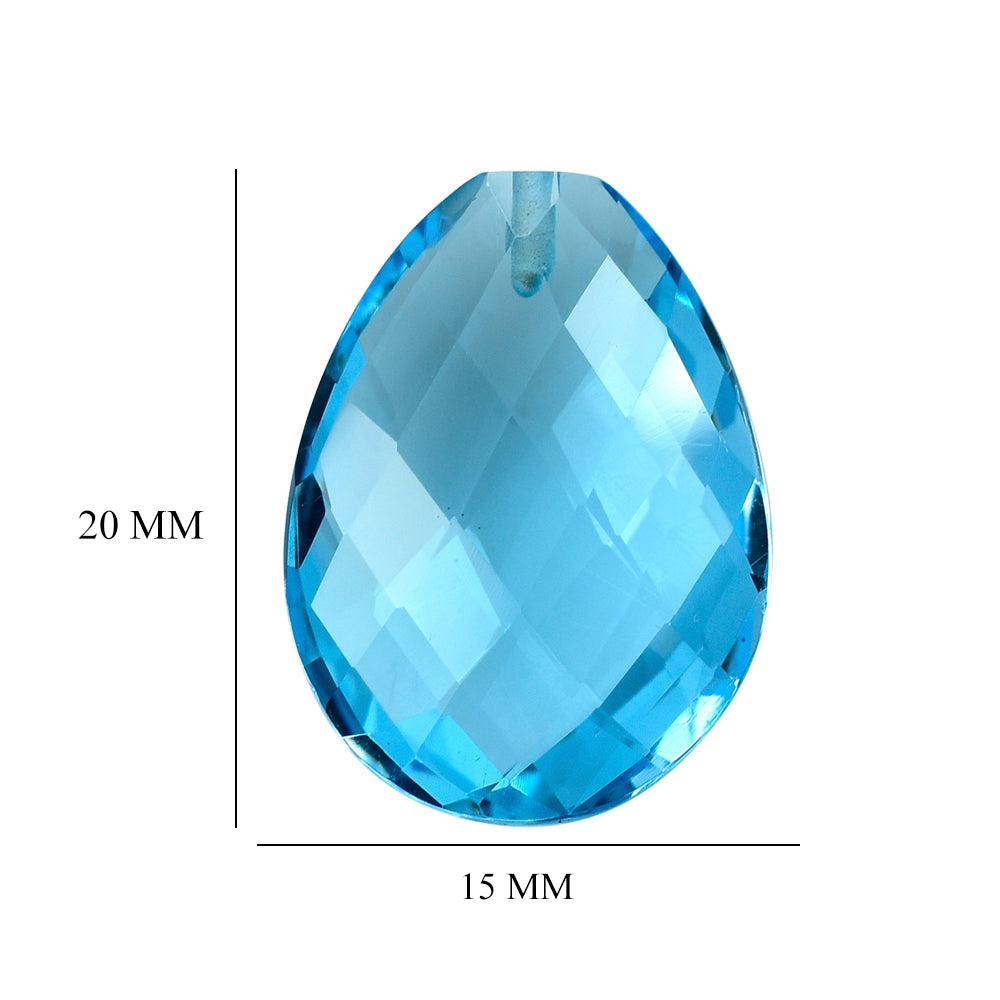 SKY BLUE TOPAZ BRIOLETTE PEAR(HALF DRILL) 20X15MM 16.45 Cts.