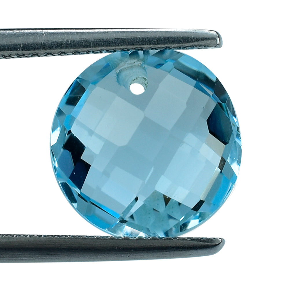 SKY BLUE TOPAZ BRIOLETTE ROUND (FULL DRILL) 12MM 6.69 Cts.