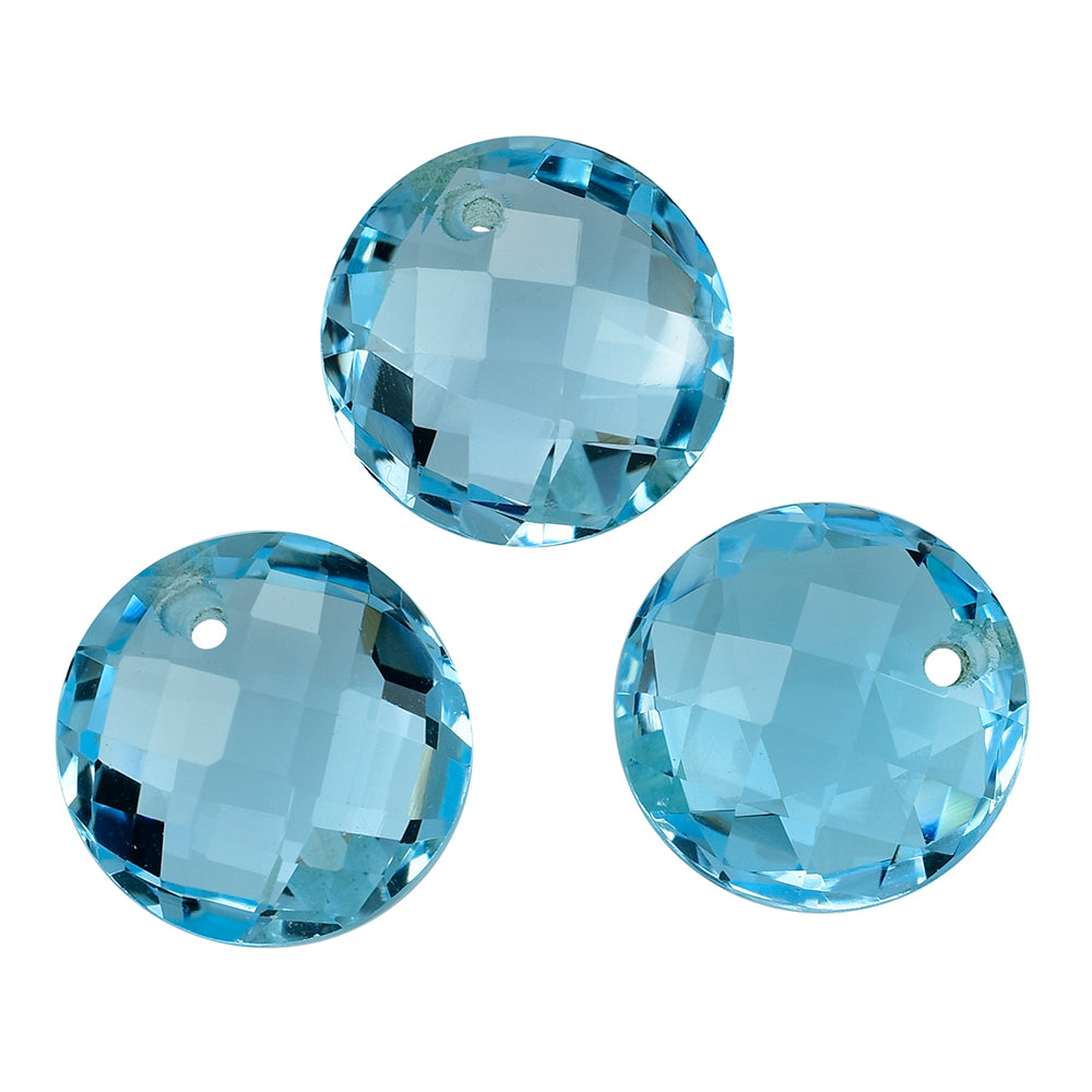 SKY BLUE TOPAZ BRIOLETTE ROUND (FULL DRILL) 12MM 6.69 Cts.