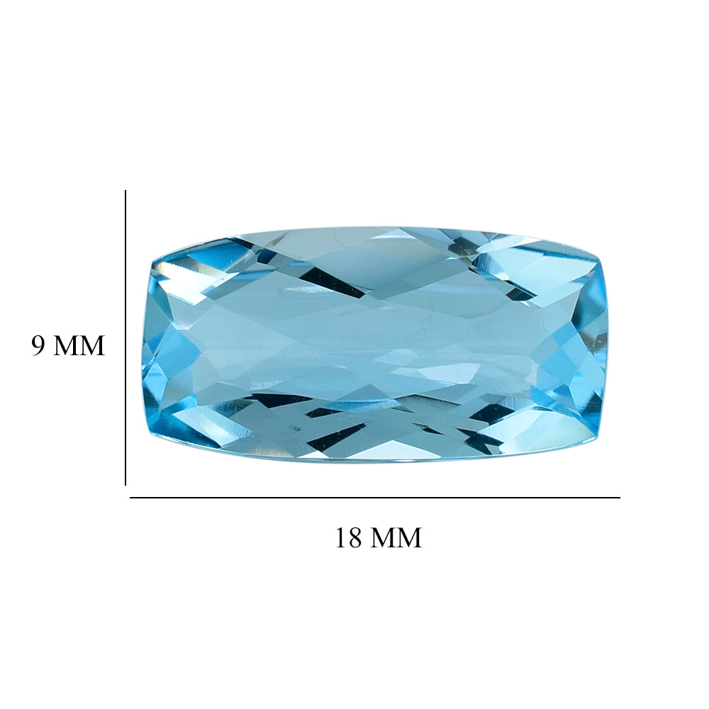 SKY BLUE TOPAZ CHECEKR CUT CUSHION 18X9MM 8.60 Cts.