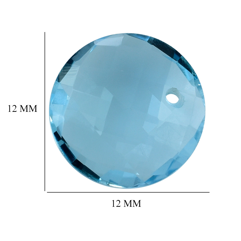 SKY BLUE TOPAZ BRIOLETTE ROUND(FULL DRILL) 12MM 5.31 Cts.
