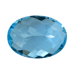 SKY BLUE TOPAZ CHECKER CUT OVAL 18X13MM 12.70 Cts.