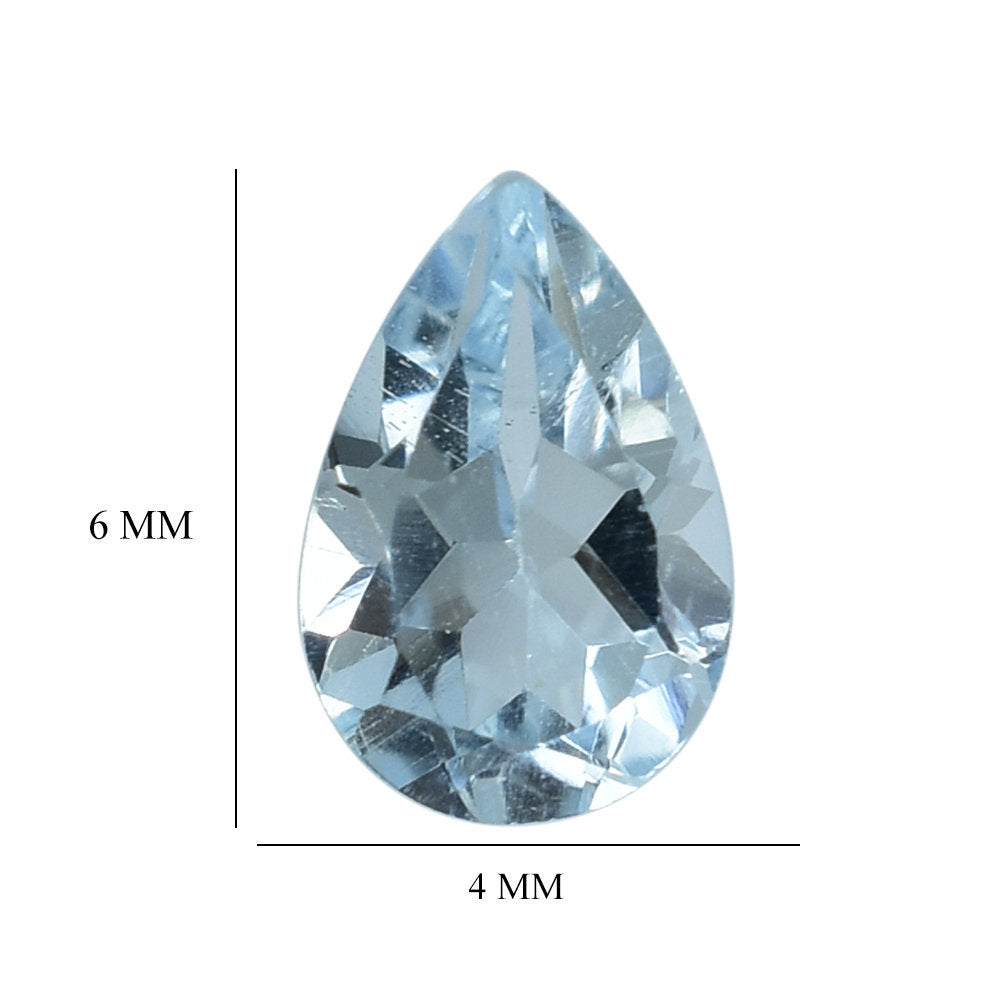 SKY BLUE TOPAZ CUT PEAR 6X4MM 0.47 Cts.