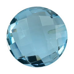 SKY BLUE TOPAZ BRIOLETTE ROUND (HALF DRILL) 12MM 7.55 Cts.
