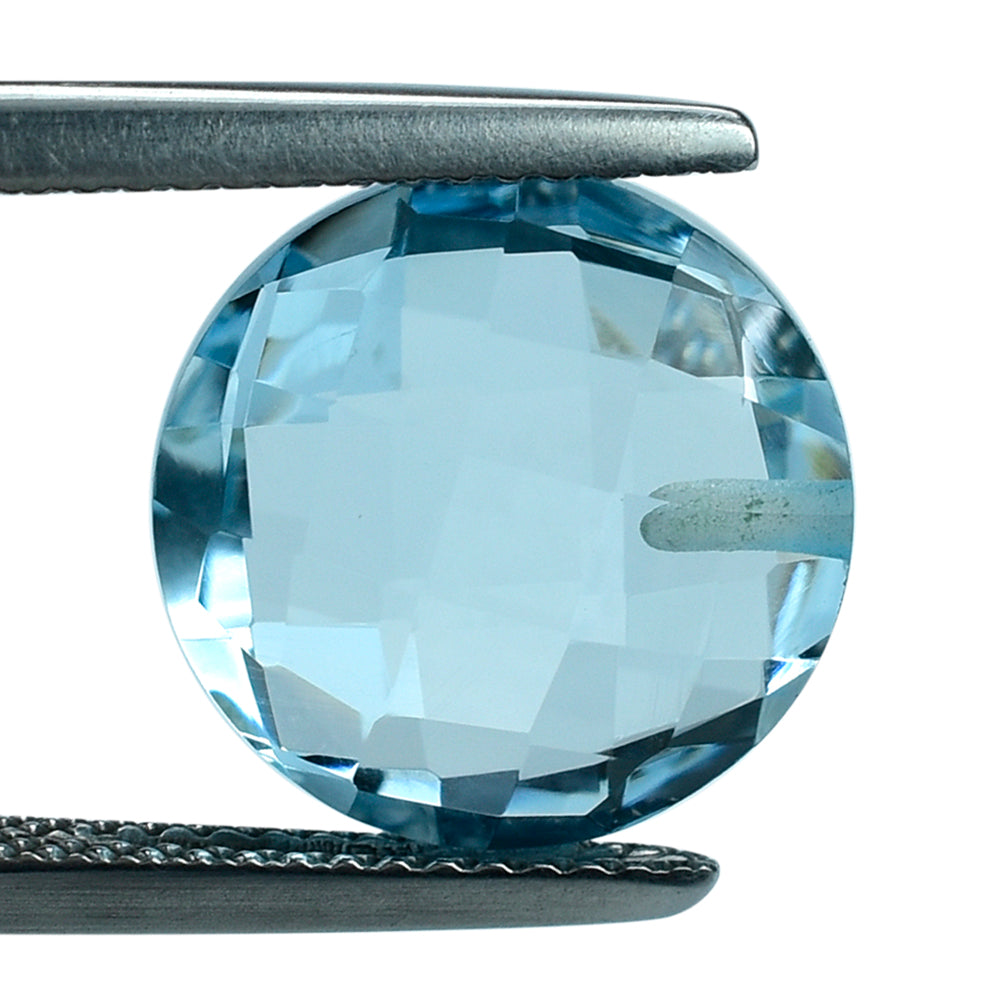 SKY BLUE TOPAZ BRIOLETTE ROUND (HALF DRILL) 12MM 7.55 Cts.