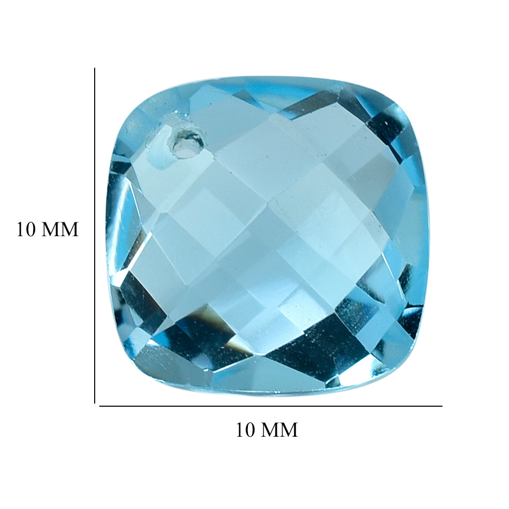 SKY BLUE TOPAZ BRIOLETTE CUSHION (FULL DRILL) 10MM 4.46 Cts.