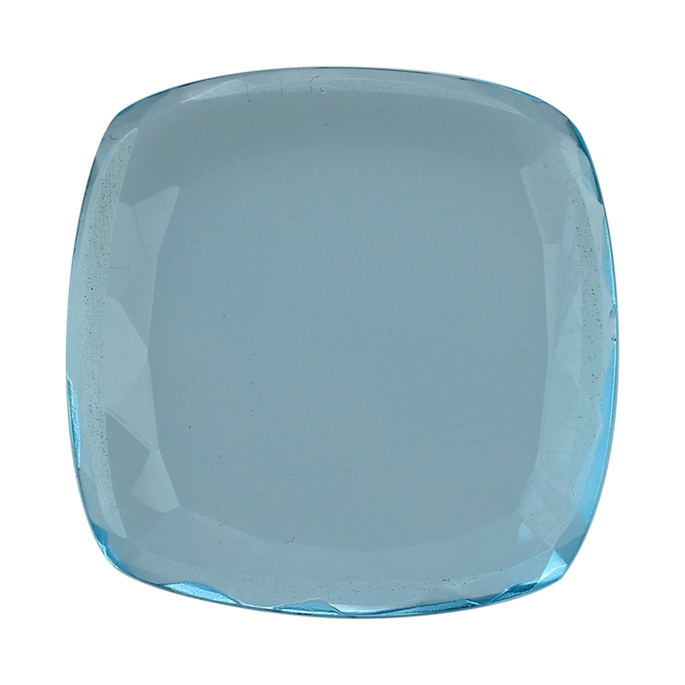 SKY BLUE TOPAZ CUT CUSHION WITH FLAT BOTTOM 18MM 10.30 Cts.