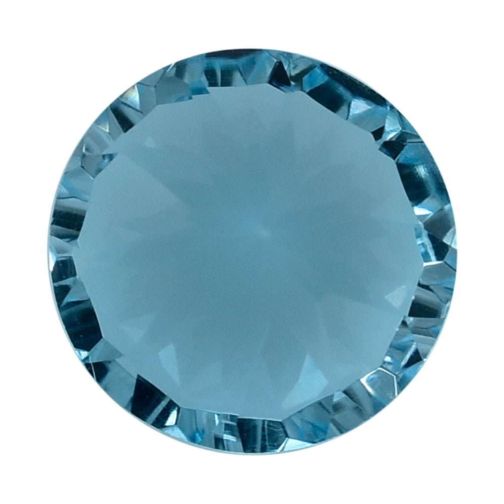 SKY BLUE TOPAZ CONCAVE CUT ROUND (DES#45) 9MM 3.60 Cts.